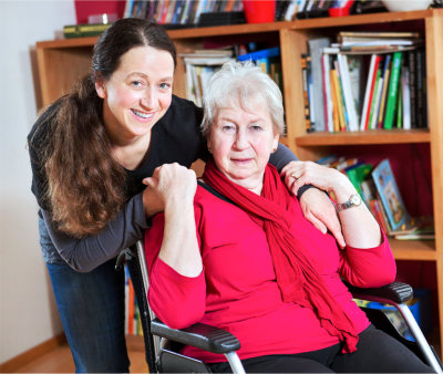 Female senior and her relative